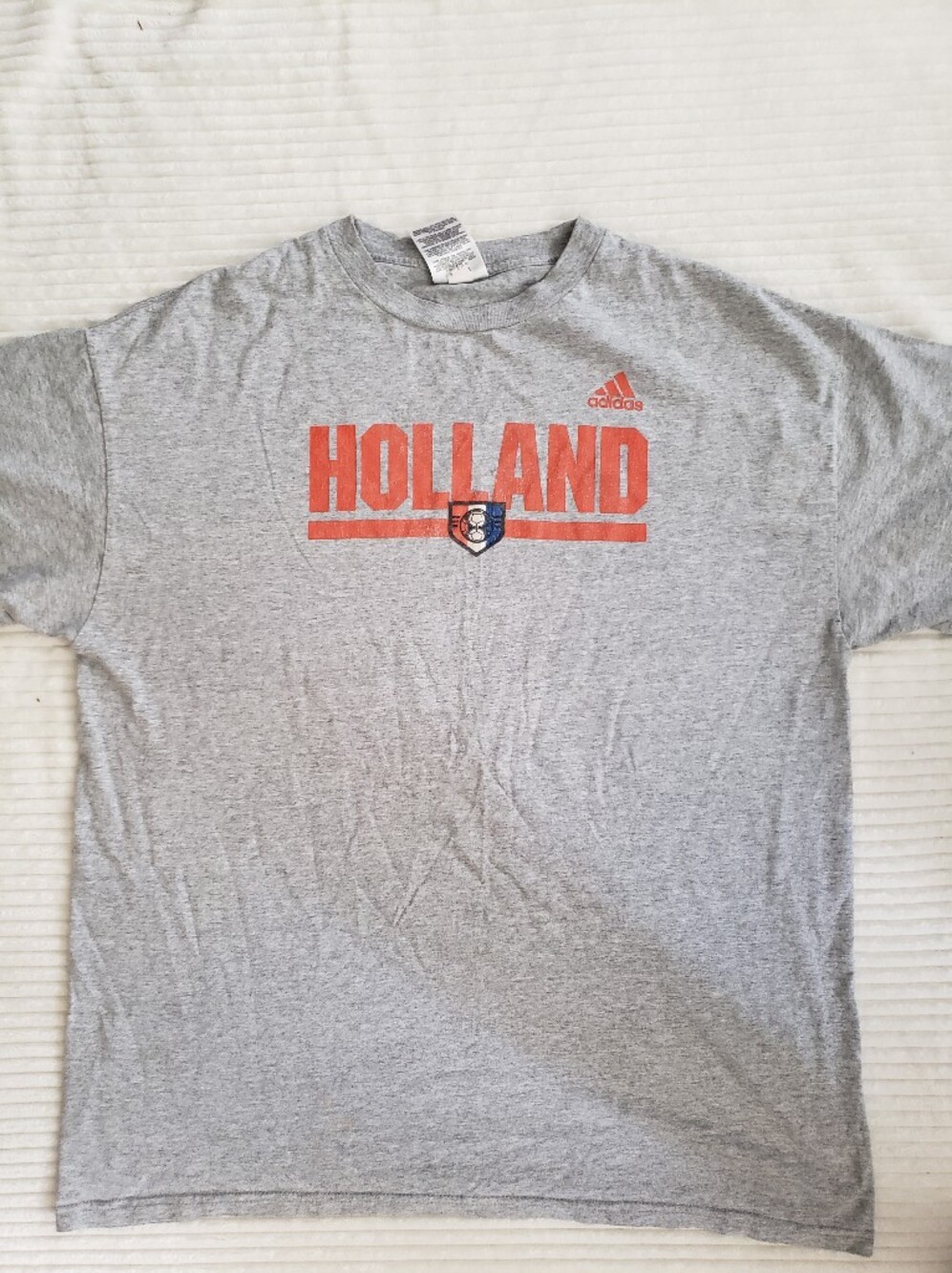 Adidas Vintage Heather Gray Holland Tshirt Large